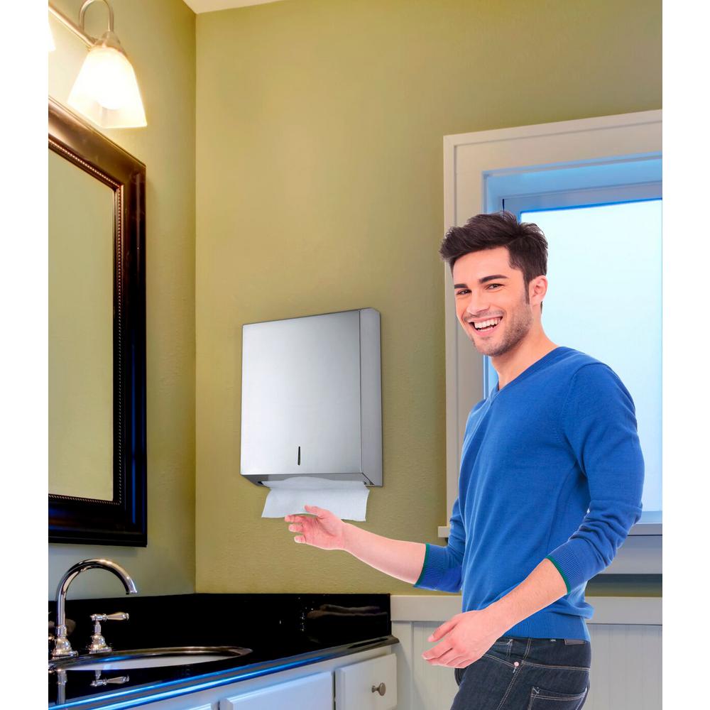 C-Fold/Multifold Paper Towel Dispenser, Stainless Steel Brushed