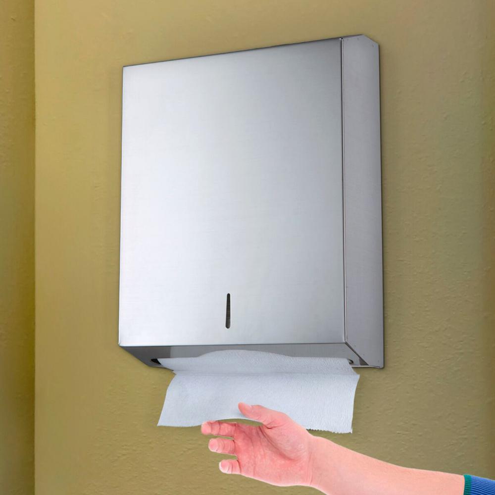 Stainless Steel Brushed C-Fold/Multi-Fold Paper Towel Dispenser 2 Pack