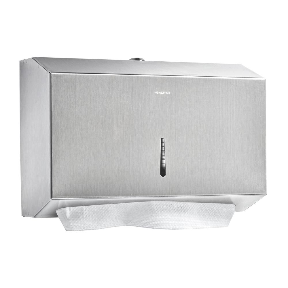 Alpine industries C-Fold/Multifold Paper Towel Dispenser, Stainless Steel Brushed