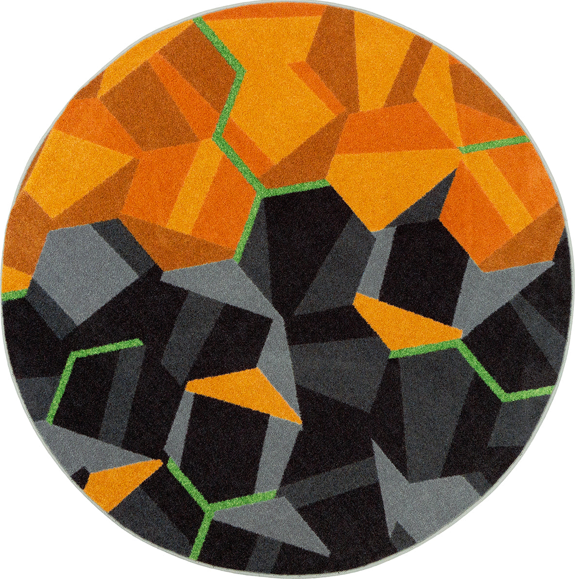 Stealth 13'2" Round area rug in color Tangerine