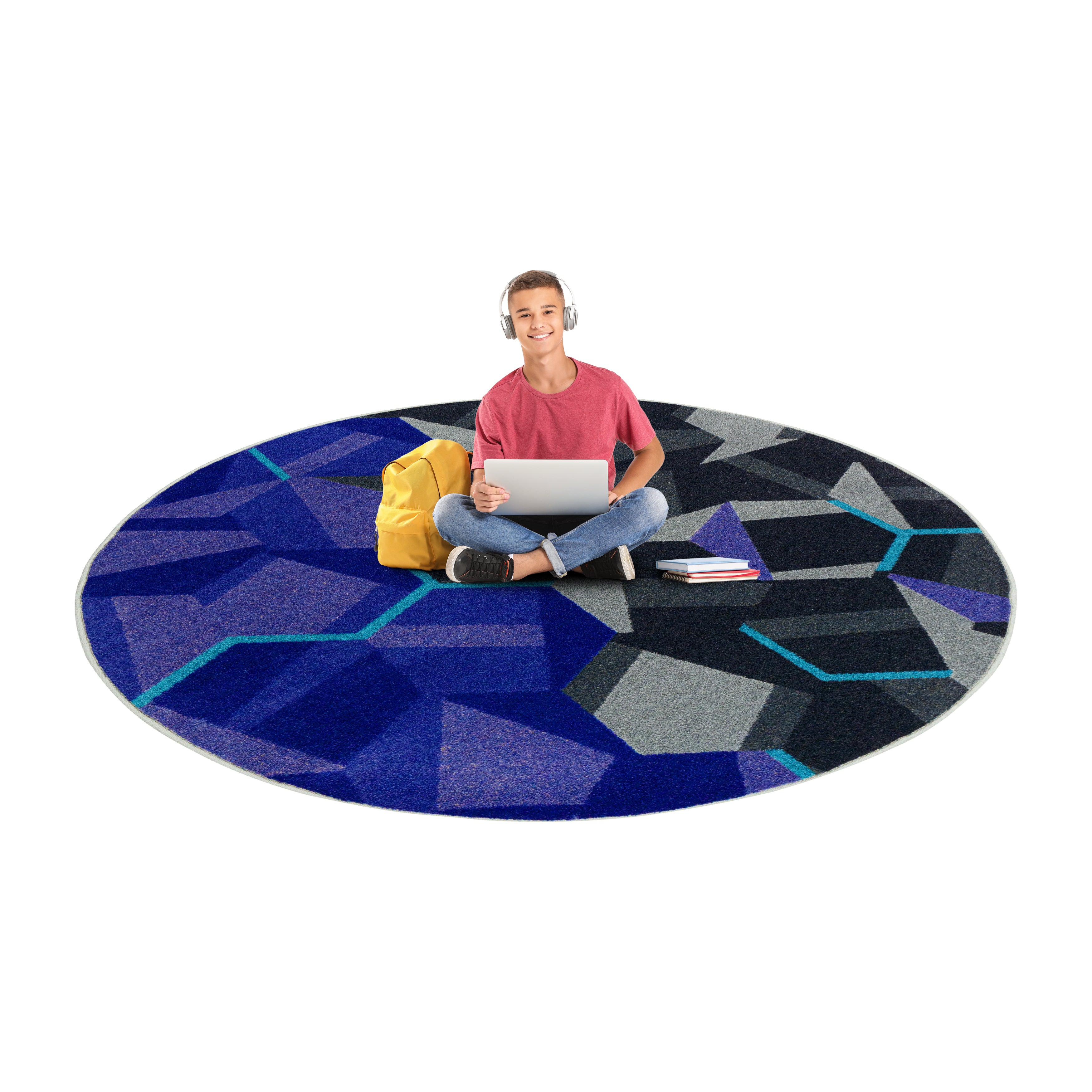 Stealth 13'2" Round area rug in color Violet
