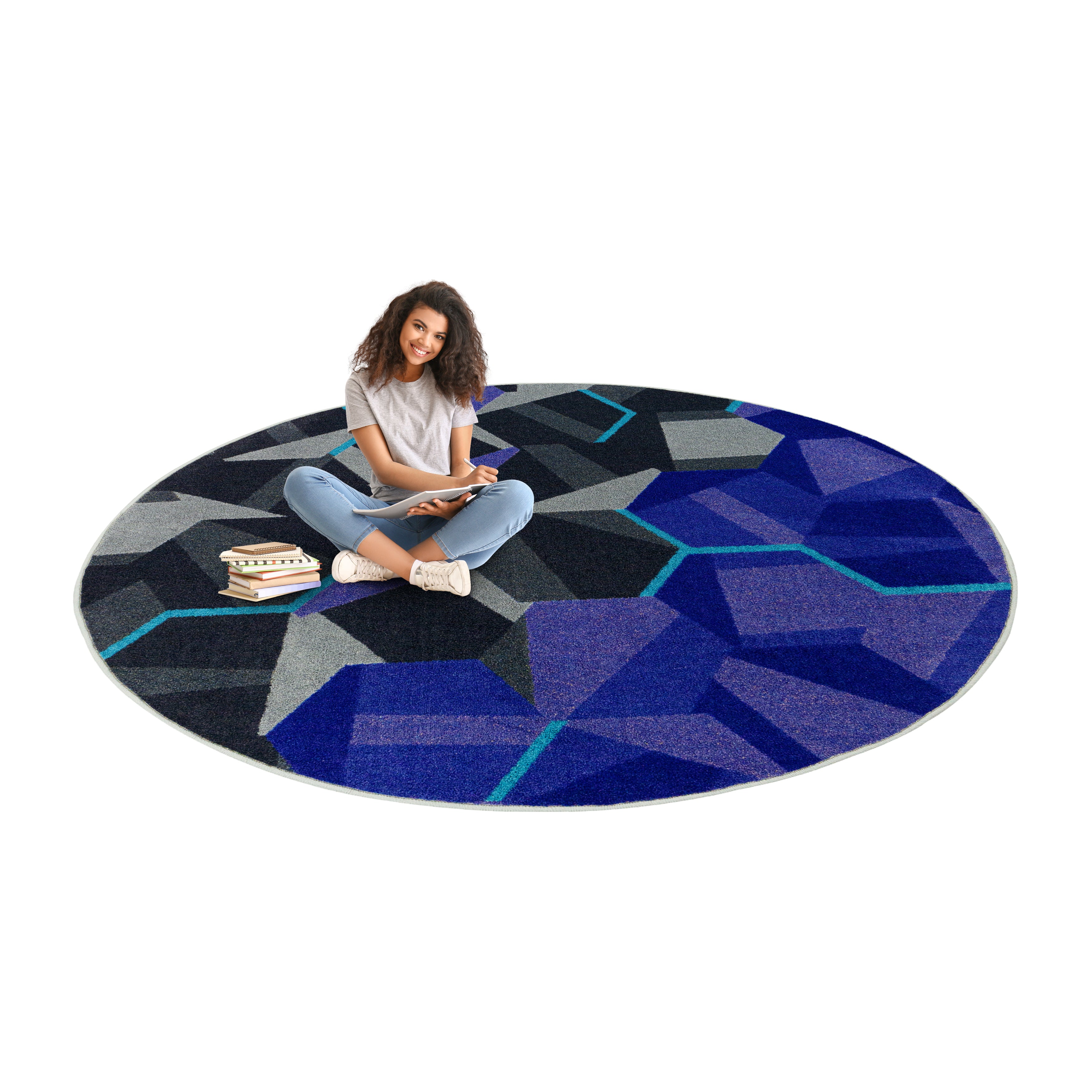 Stealth 13'2" Round area rug in color Violet