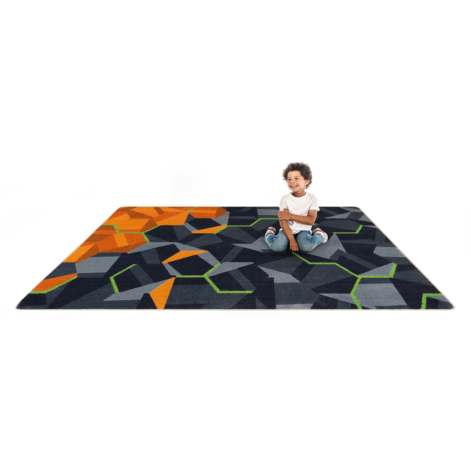 Stealth 5'4" x 7'8" area rug in color Tangerine