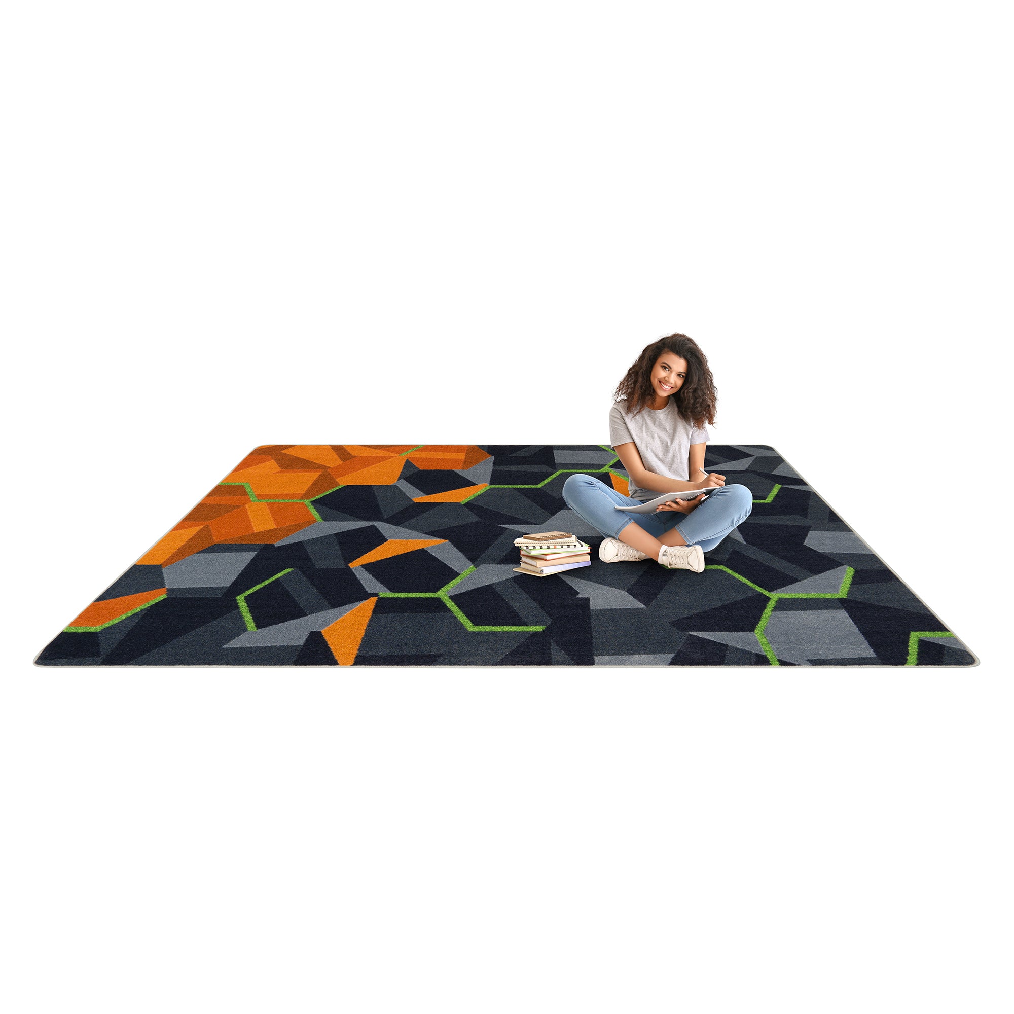 Stealth 10'9" x 13'2" area rug in color Tangerine