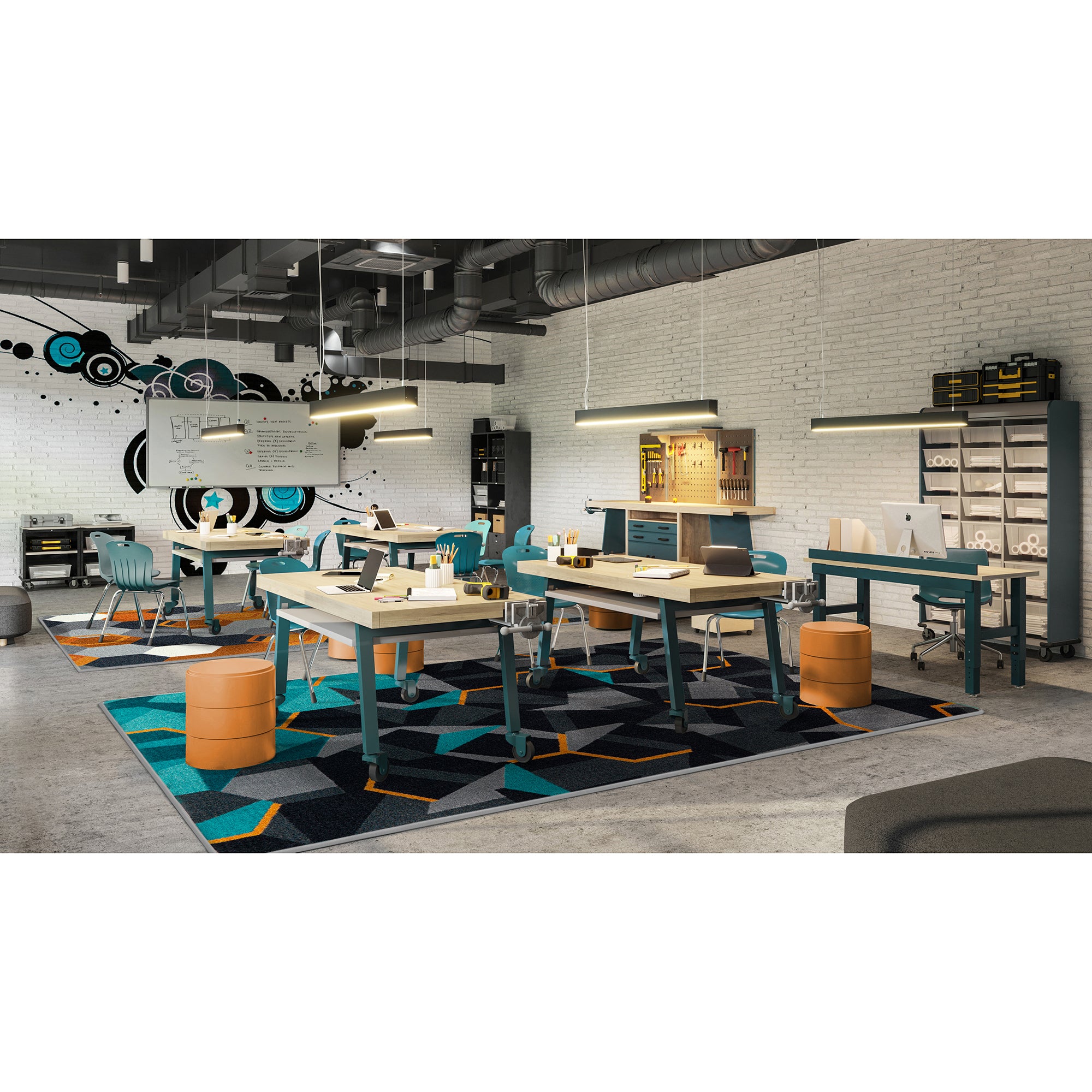 Stealth 7'8" x 10'9" area rug in color Teal