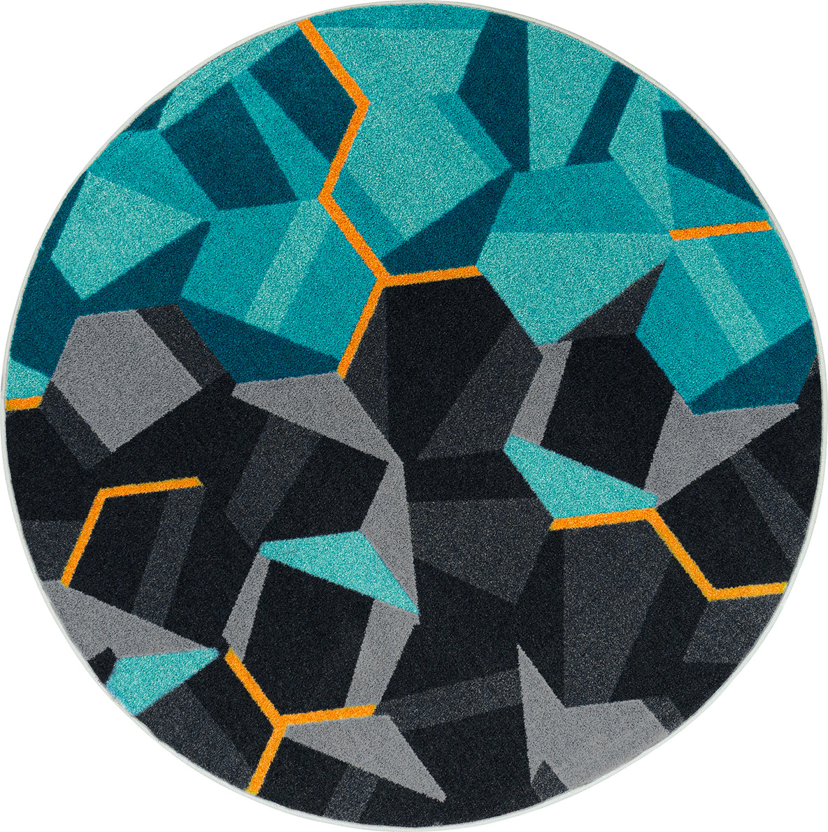 Stealth 13'2" Round area rug in color Teal