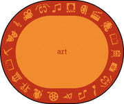 STEAM 10'9" x 13'2" Oval area rug in color Art
