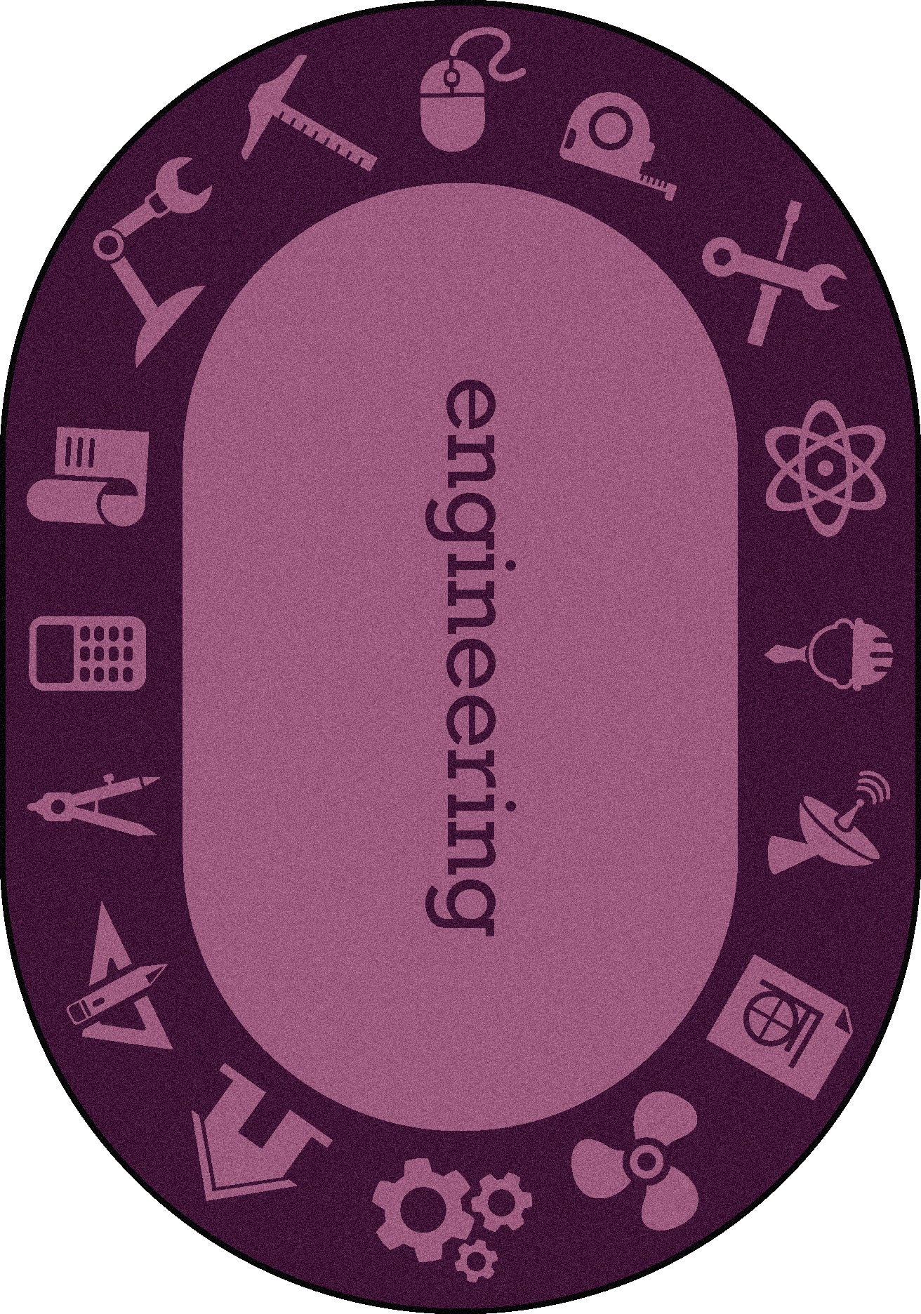 STEAM 5'4" x 7'8" Oval area rug in color Engineering
