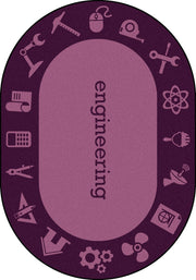 STEAM 5'4" x 7'8" Oval area rug in color Engineering