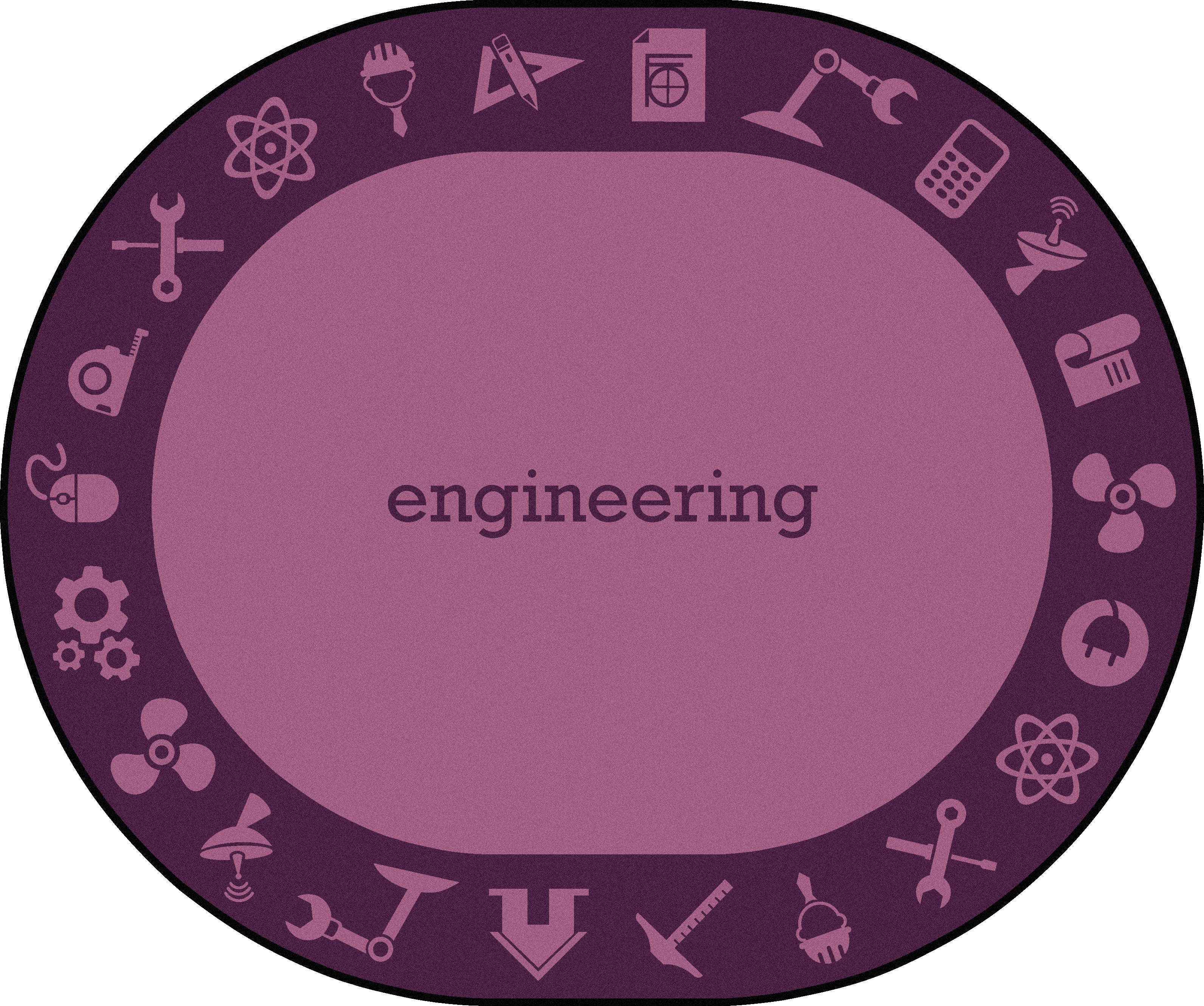 STEAM 10'9" x 13'2" Oval area rug in color Engineering