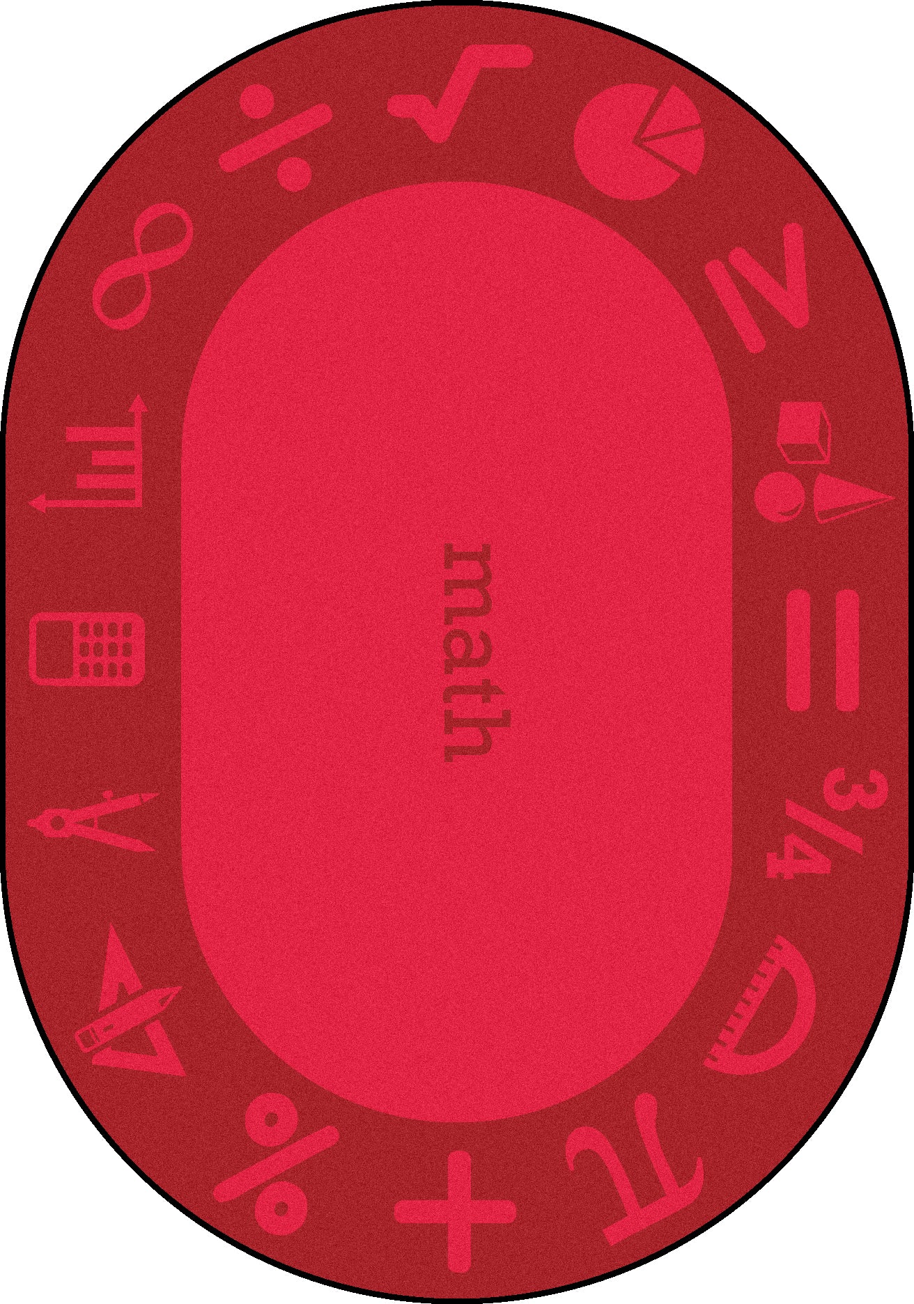 STEAM 5'4" x 7'8" Oval area rug in color Math