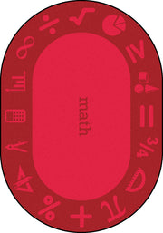 STEAM 5'4" x 7'8" Oval area rug in color Math