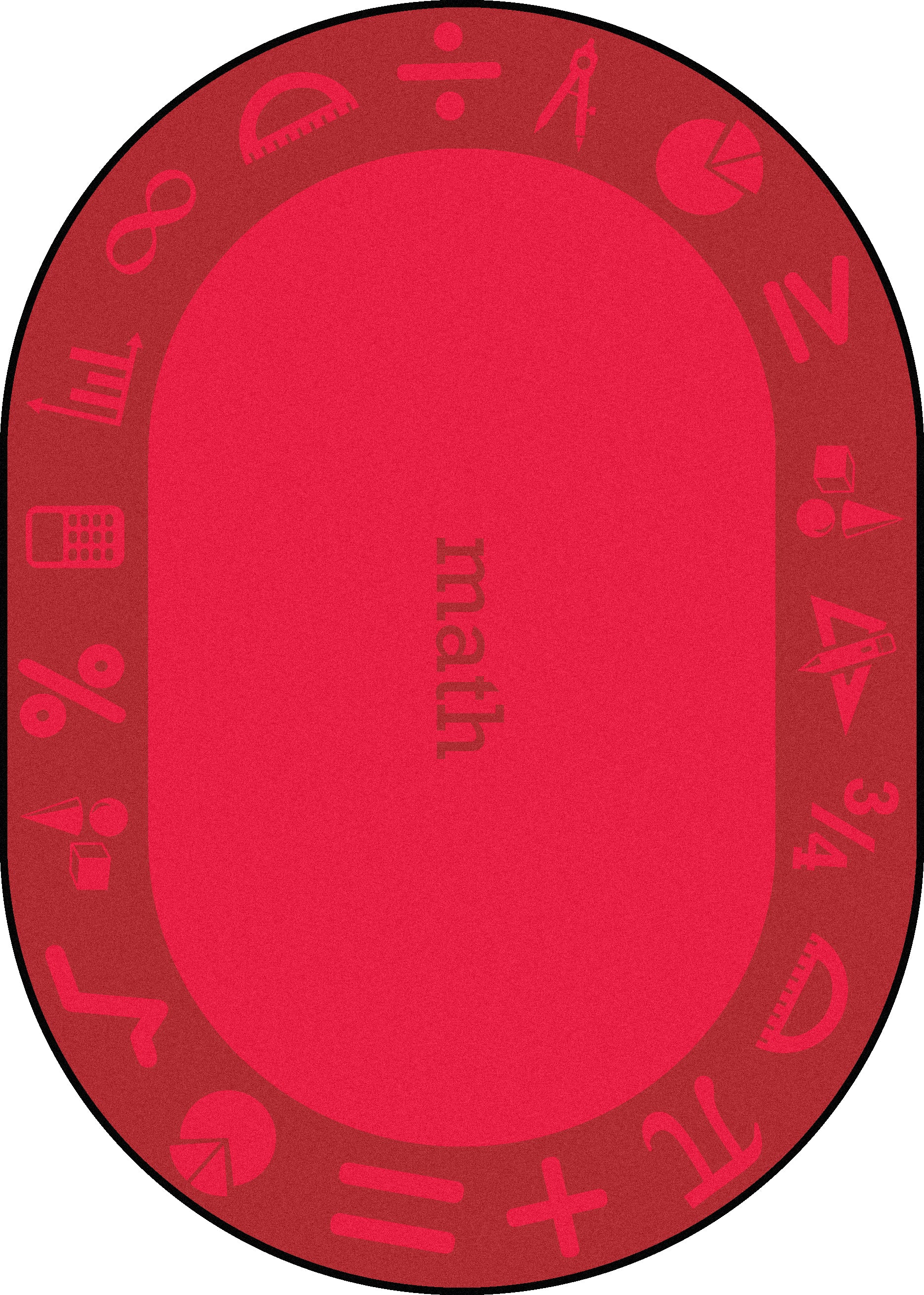 STEAM 7'8" x 10'9" Oval area rug in color Math