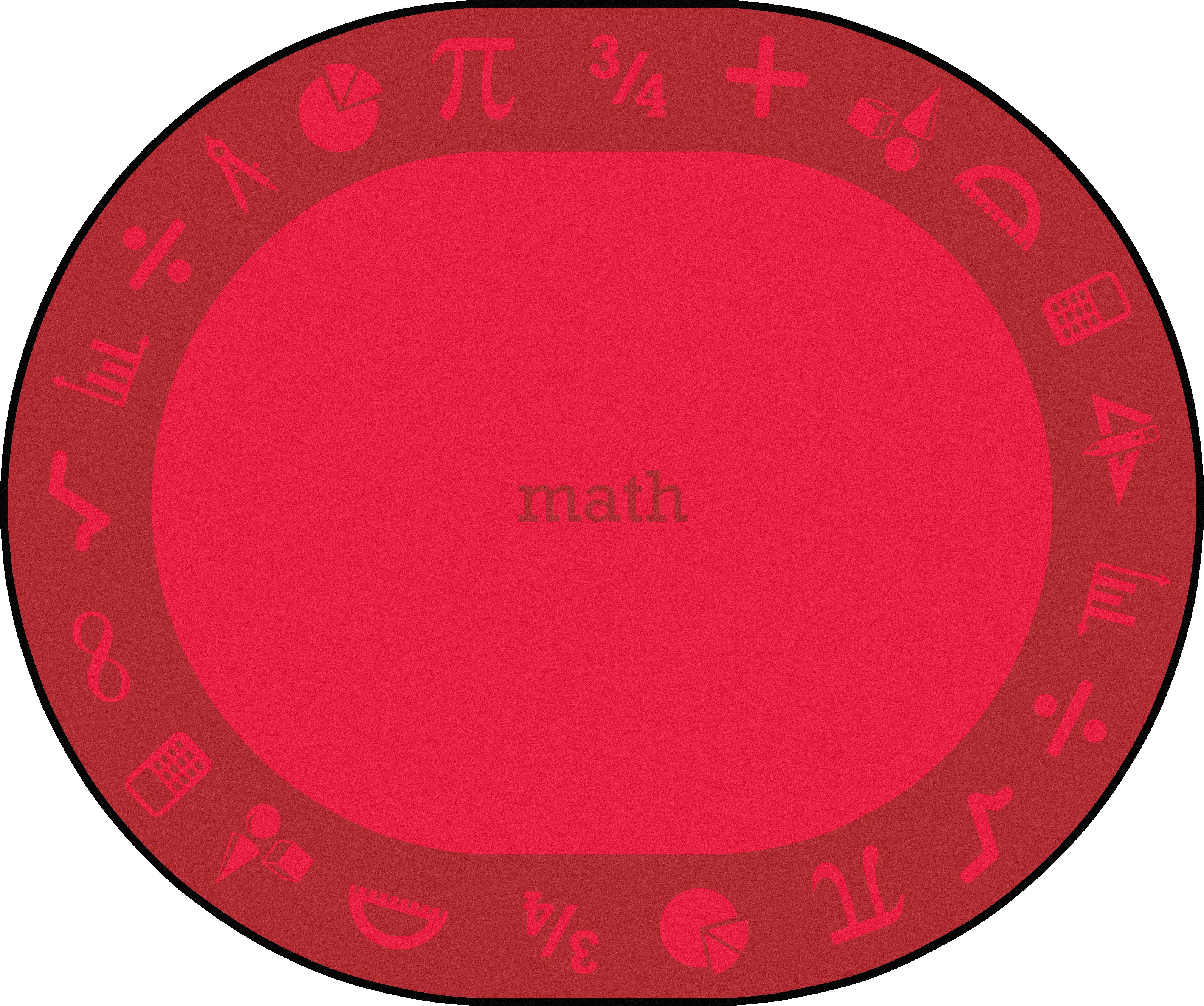 STEAM 10'9" x 13'2" Oval area rug in color Math