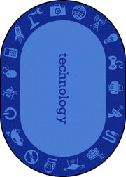 STEAM 7'8" x 10'9" Oval area rug in color Technology