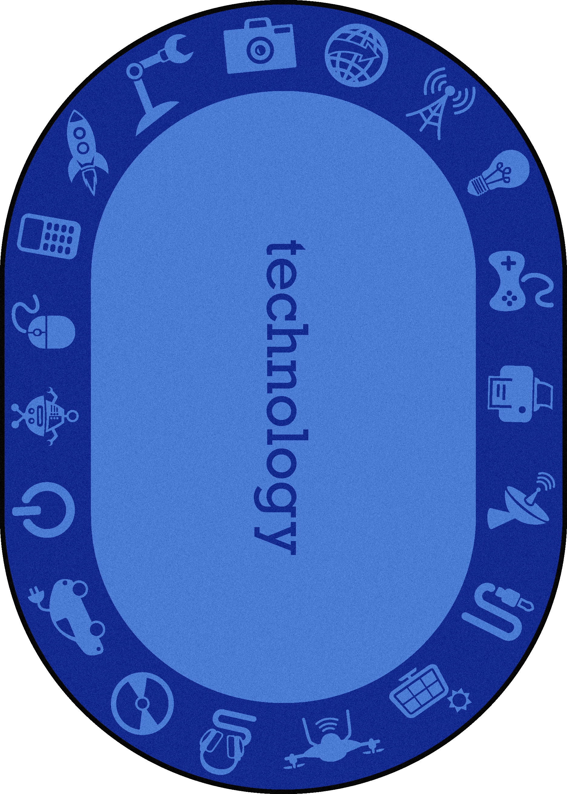 STEAM 7'8" x 10'9" Oval area rug in color Technology