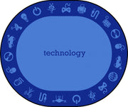 STEAM 10'9" x 13'2" Oval area rug in color Technology