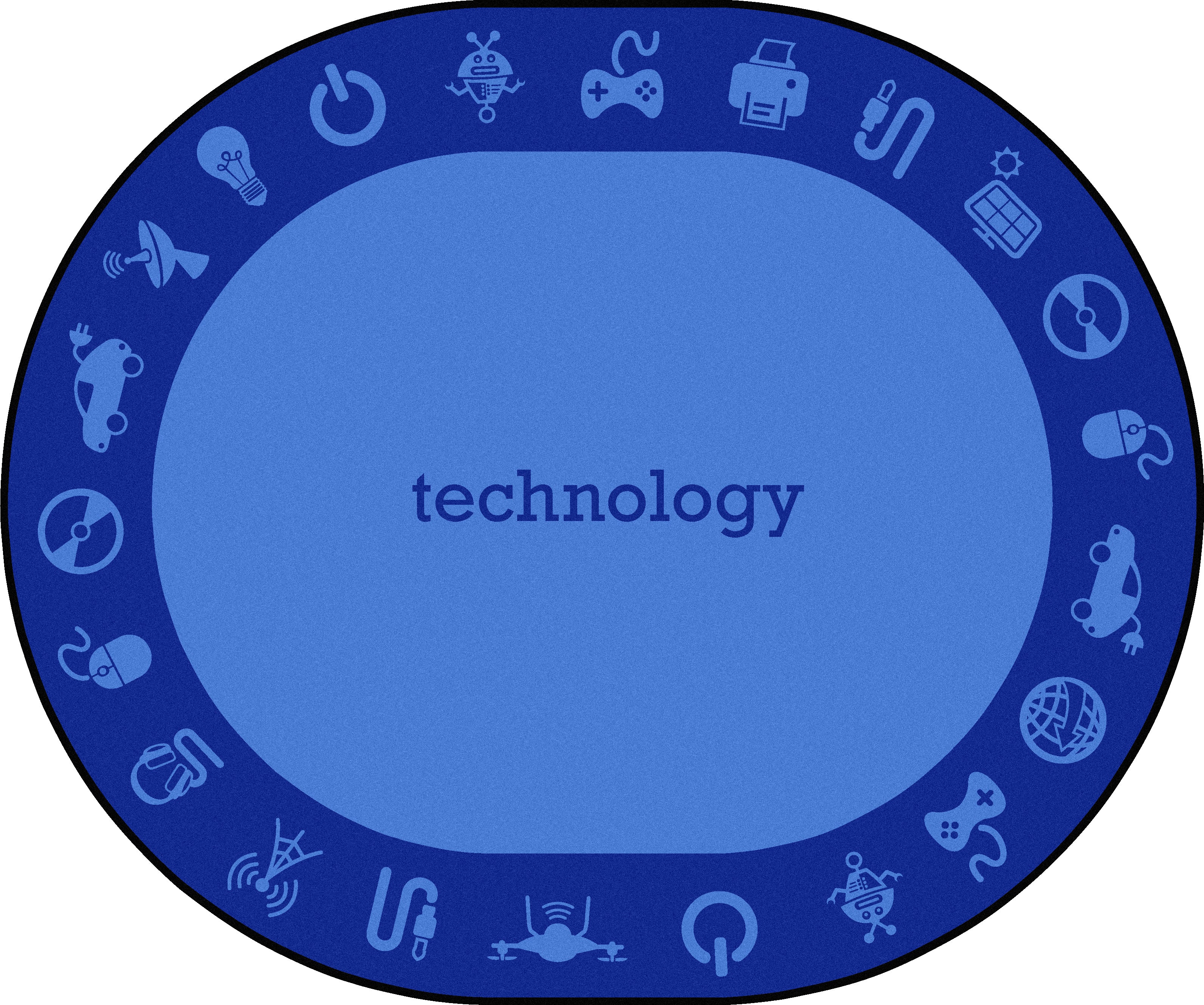 STEAM 10'9" x 13'2" Oval area rug in color Technology
