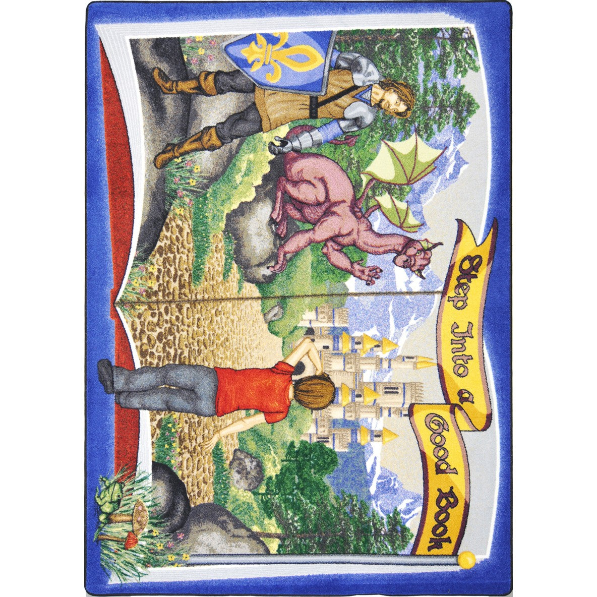 Step Into A Good Book 10'9" x 13'2" area rug in color Multi
