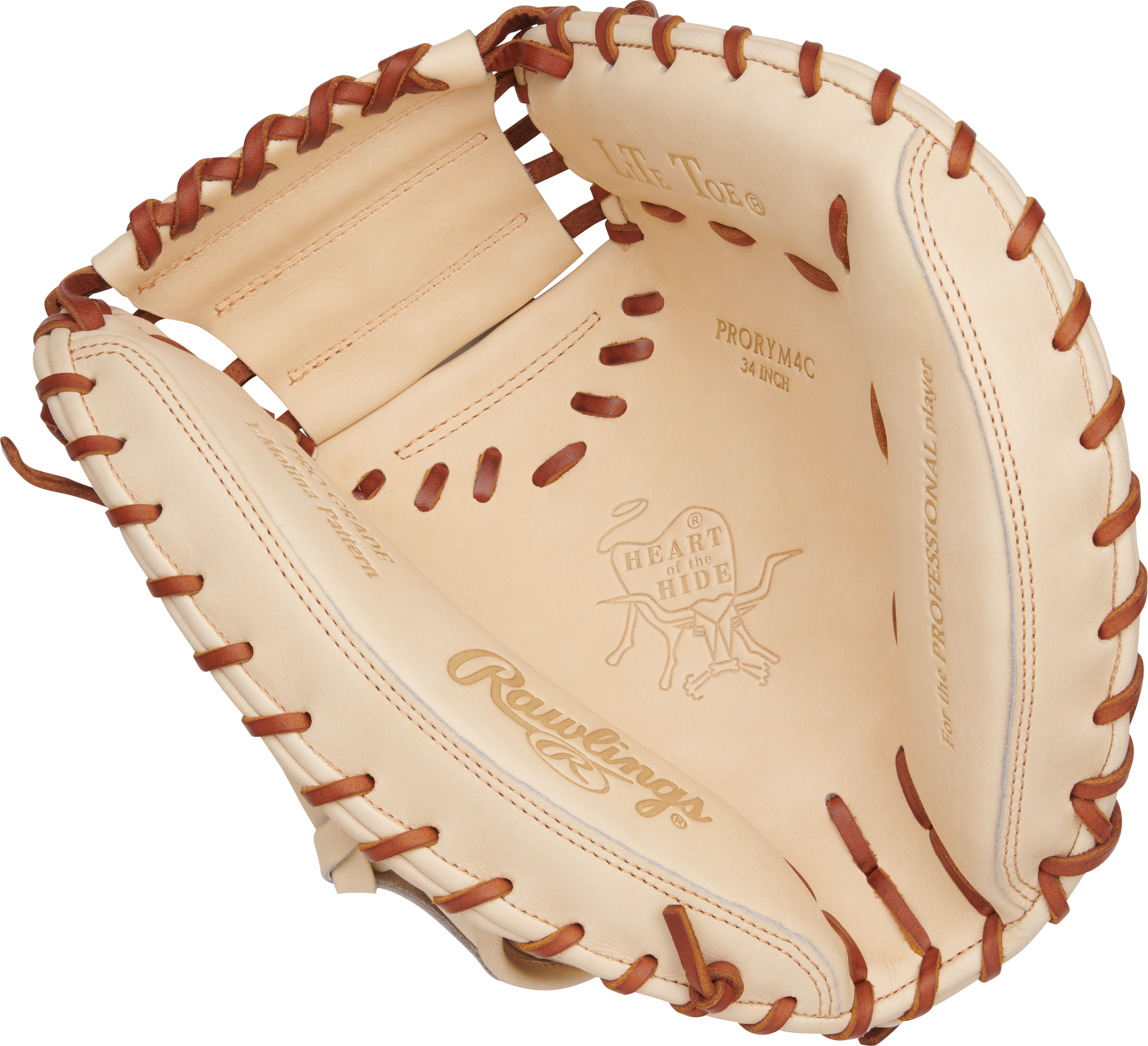 Rawlings Heart Of The Hide Series Catchers Mitt 34-Inch Baseball Glove - Right Hand Thrower - Camel