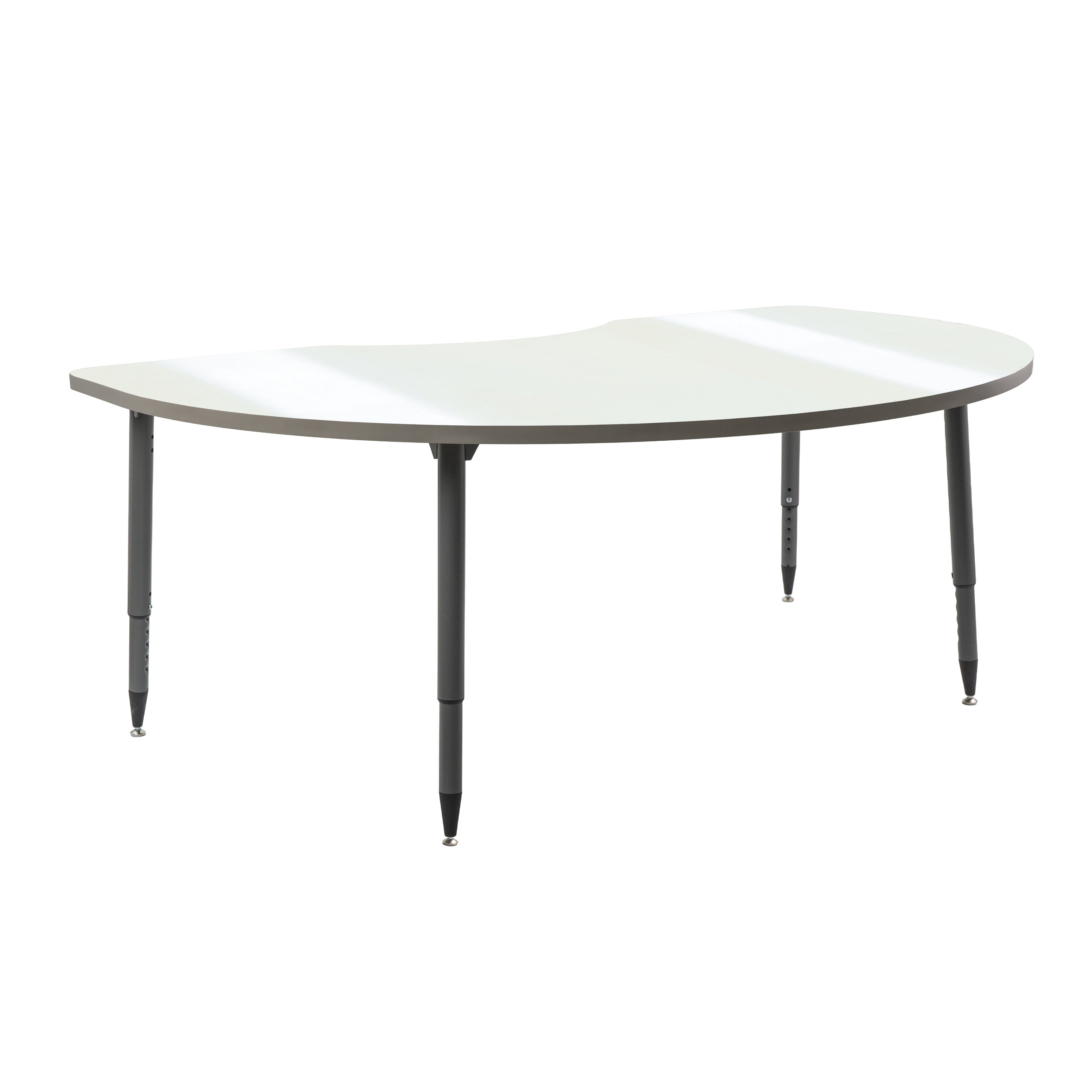 Adapte 48" x 72" Kidney Dry-Erase Activity Table with Adjustable Tapered Legs - Whiteboard/North Sea