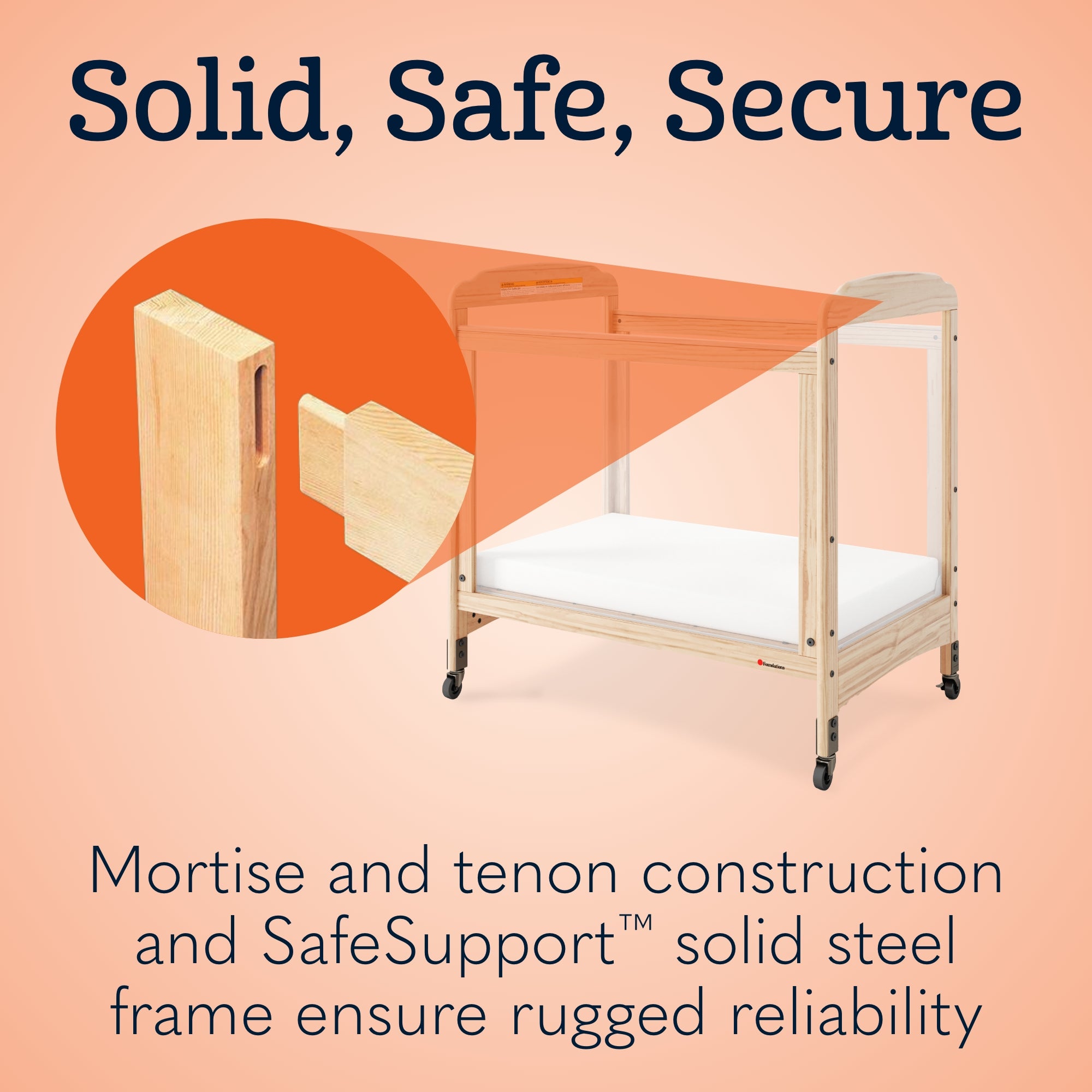 Next Gen Serenity® 4 Panel Clearview Fixed-Side Compact Crib, Natural