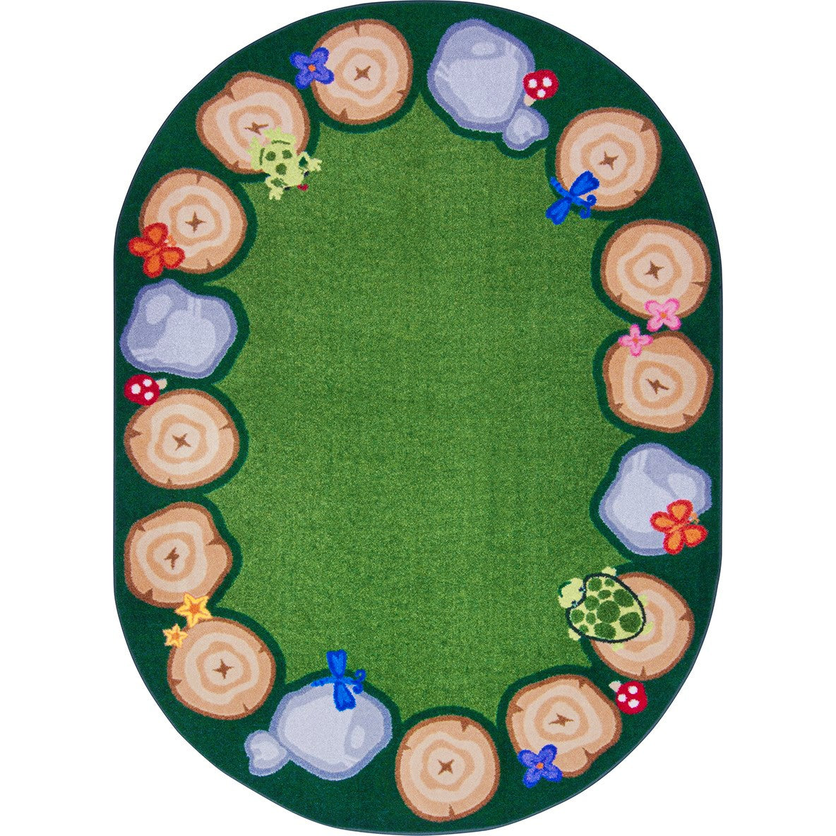 Stumped 10'9" x 13'2" Oval area rug in color Multi
