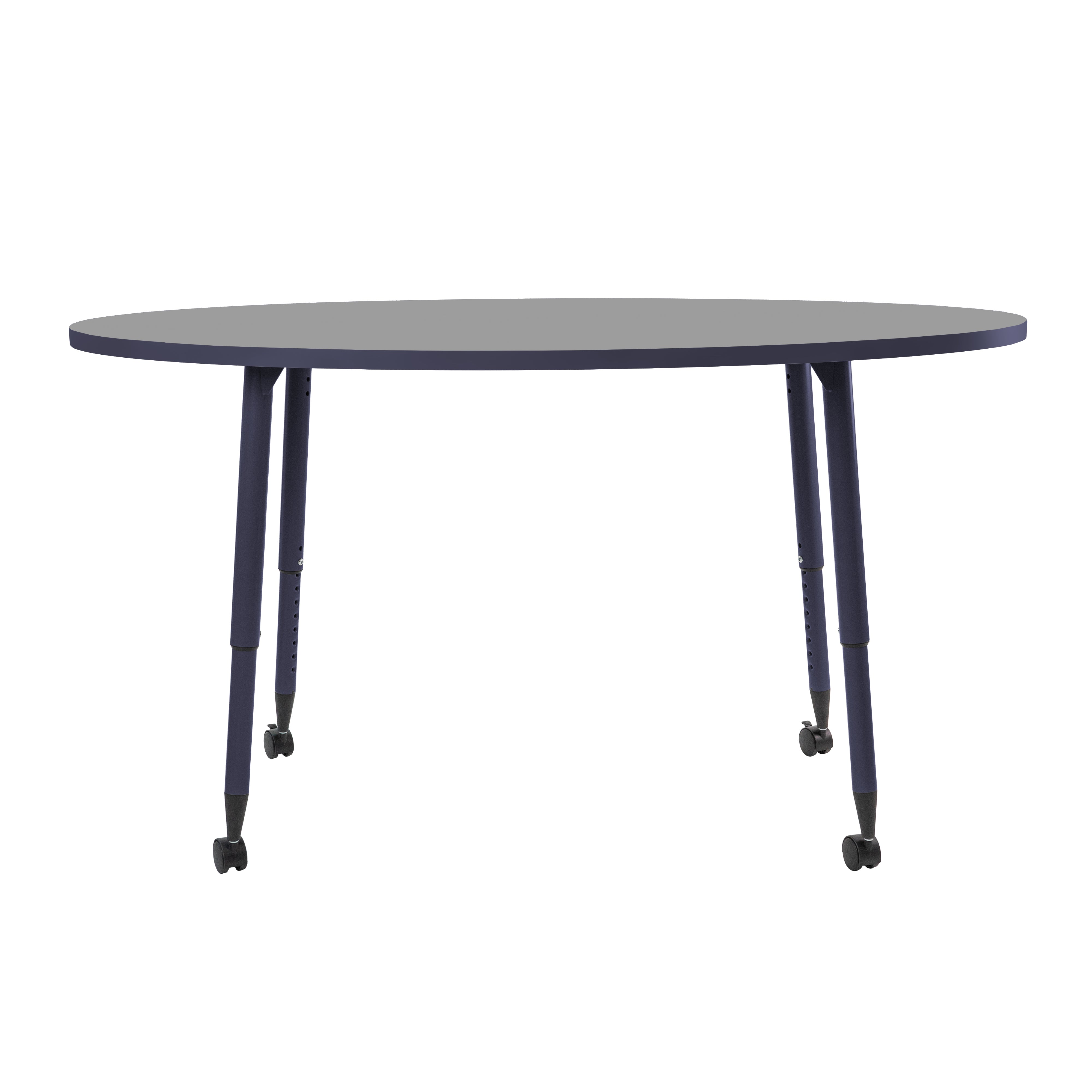 Adapte 30" x 60" Oval Thermofused Activity Table with Adjustable Tapered Legs - North Sea/Navy