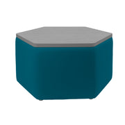 Pro Series Upholstered Hexagon Ottoman Table 18" Height - Teal/Cosmic Strandz