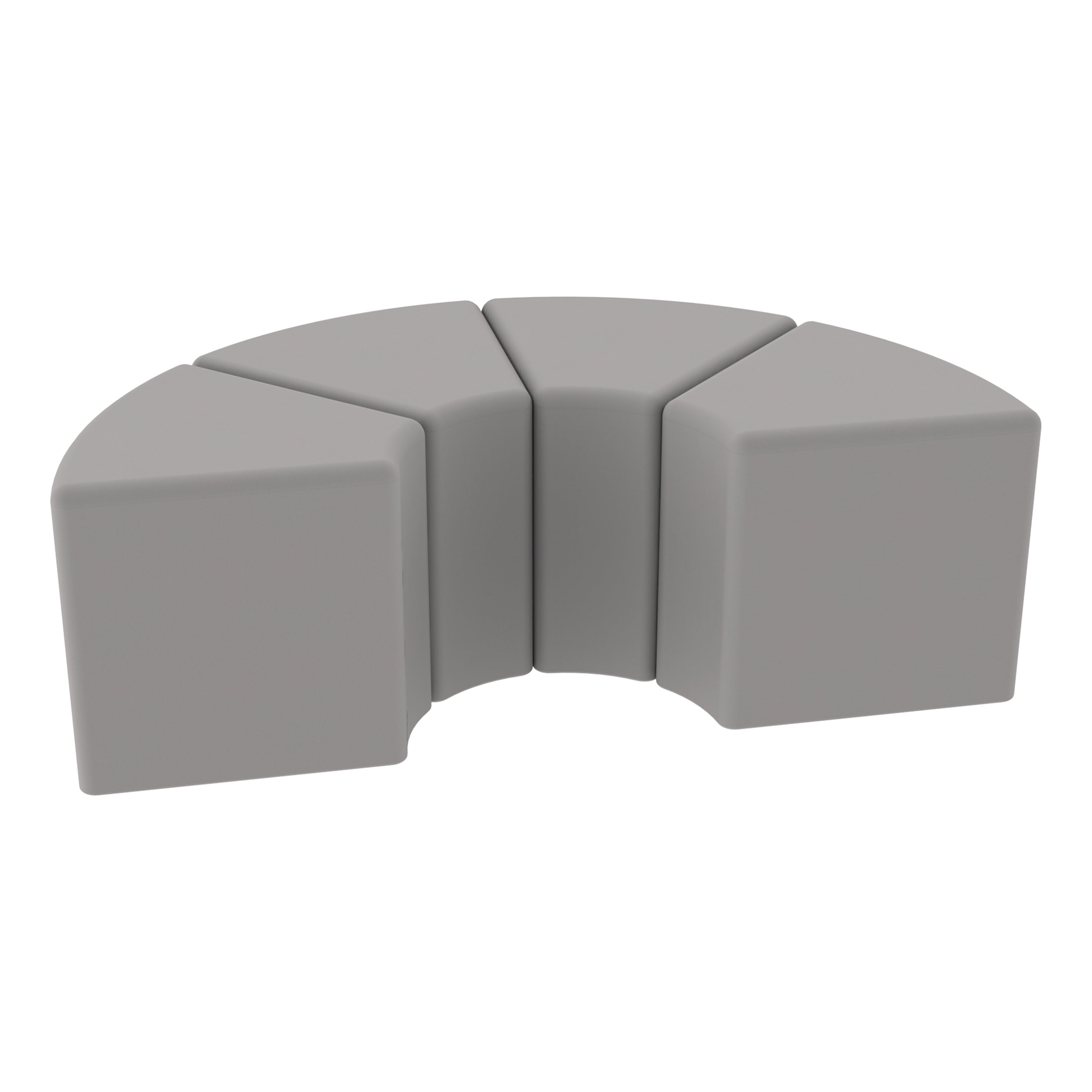 Pro Series Upholstered Wedge Ottoman 18" Height, 4-Piece - Gray
