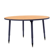 Adapte 48" Round Thermofused Activity Table with Adjustable Tapered Legs - Maple/Navy