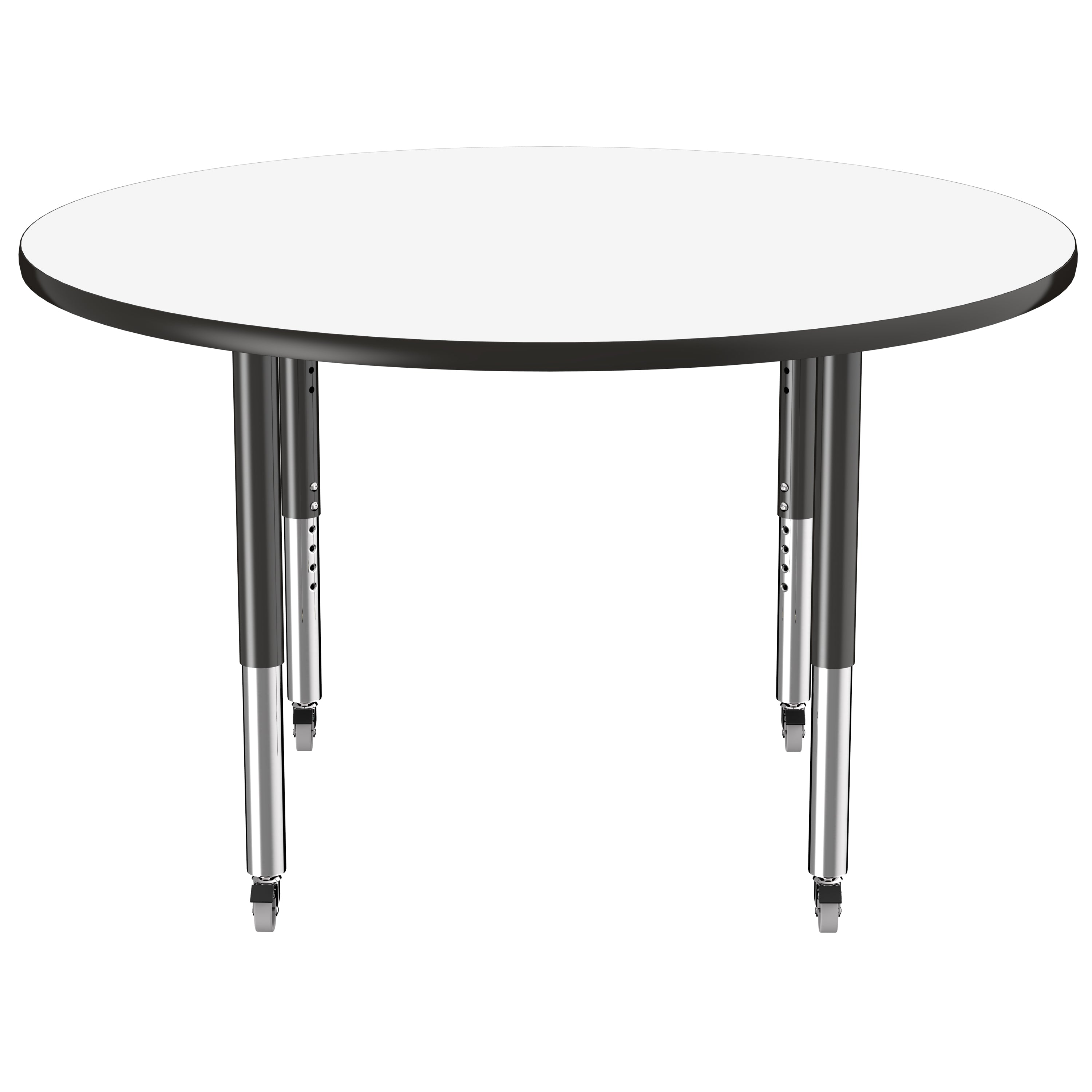 48" Round Collaborative Dry-Erase Activity Table with Adjustable Super Legs - Whiteboard/Black