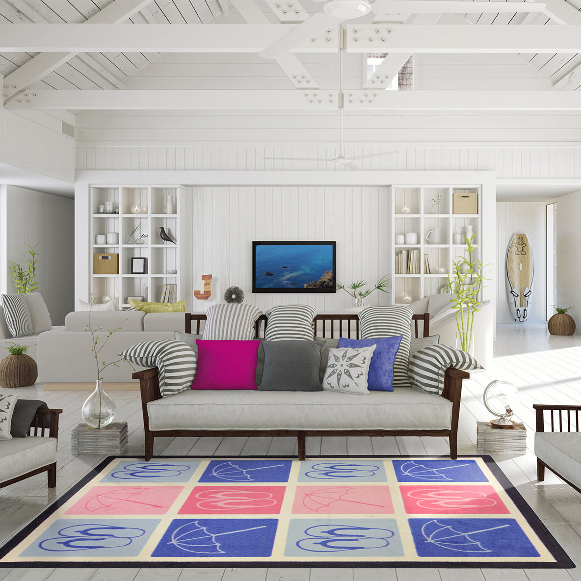 Summer Essentials 5'4" x 7'8" area rug in color Multi