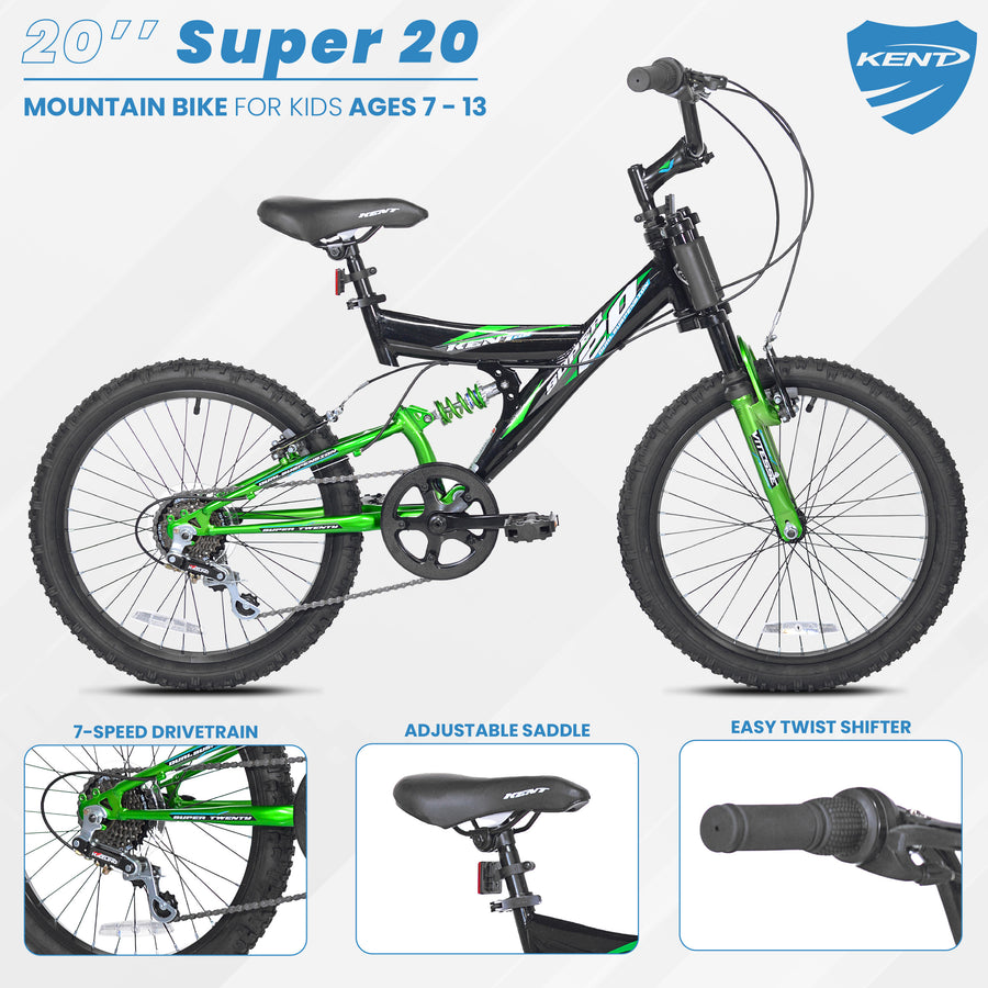 20" Kent Super 20,Blk/Grn/Gry