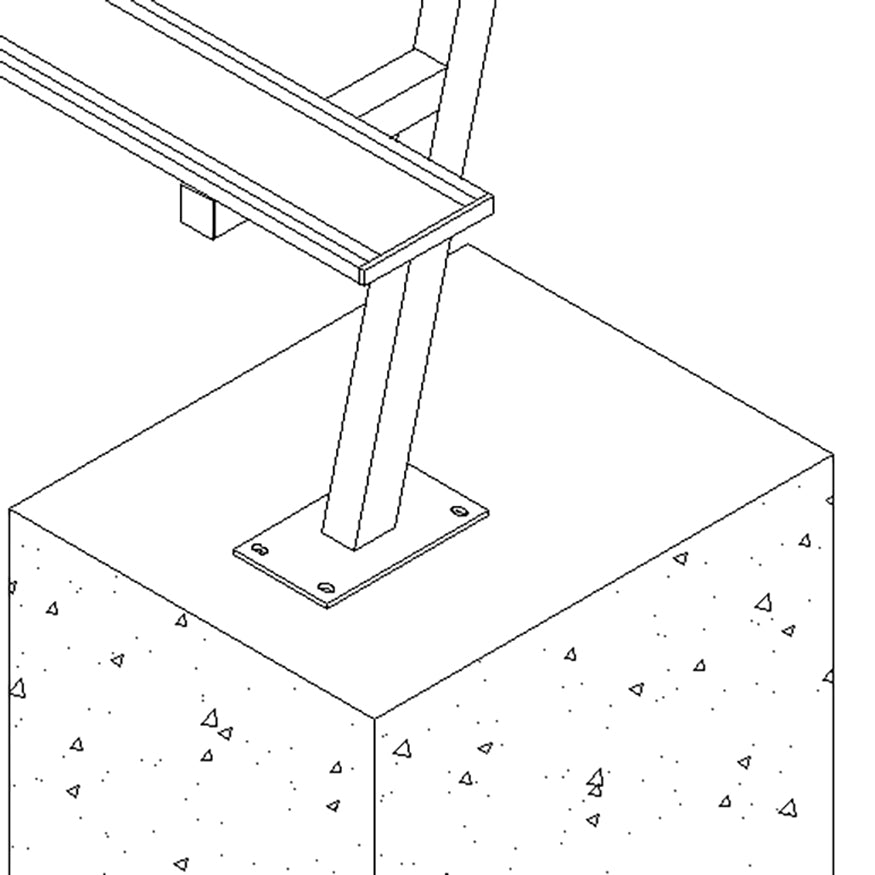 Player Bench with Seat Back - 15 ft. - Surface Mount