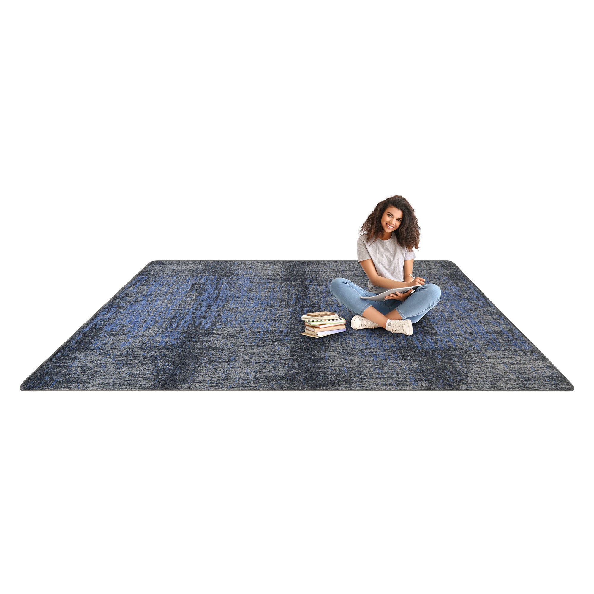 Surface Tension 3'10" x 5'4" area rug in color Marine