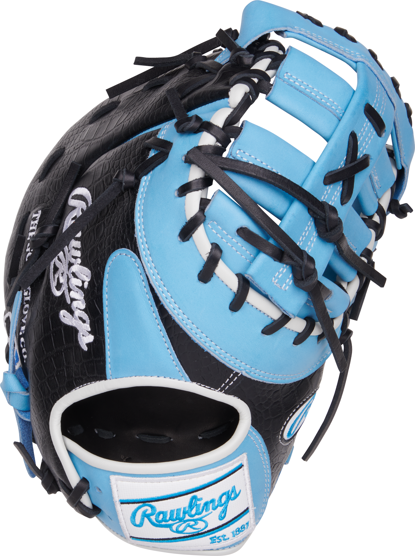 Rawlings Heart Of The Hide Series First Base Mitt 12.5-Inch Baseball Glove - Right Hand Thrower - Columbia Blue