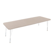 30" x 72" Rectangle Thermofused Woodgrain Activity Table with Standard Legs - Asian Sand/White