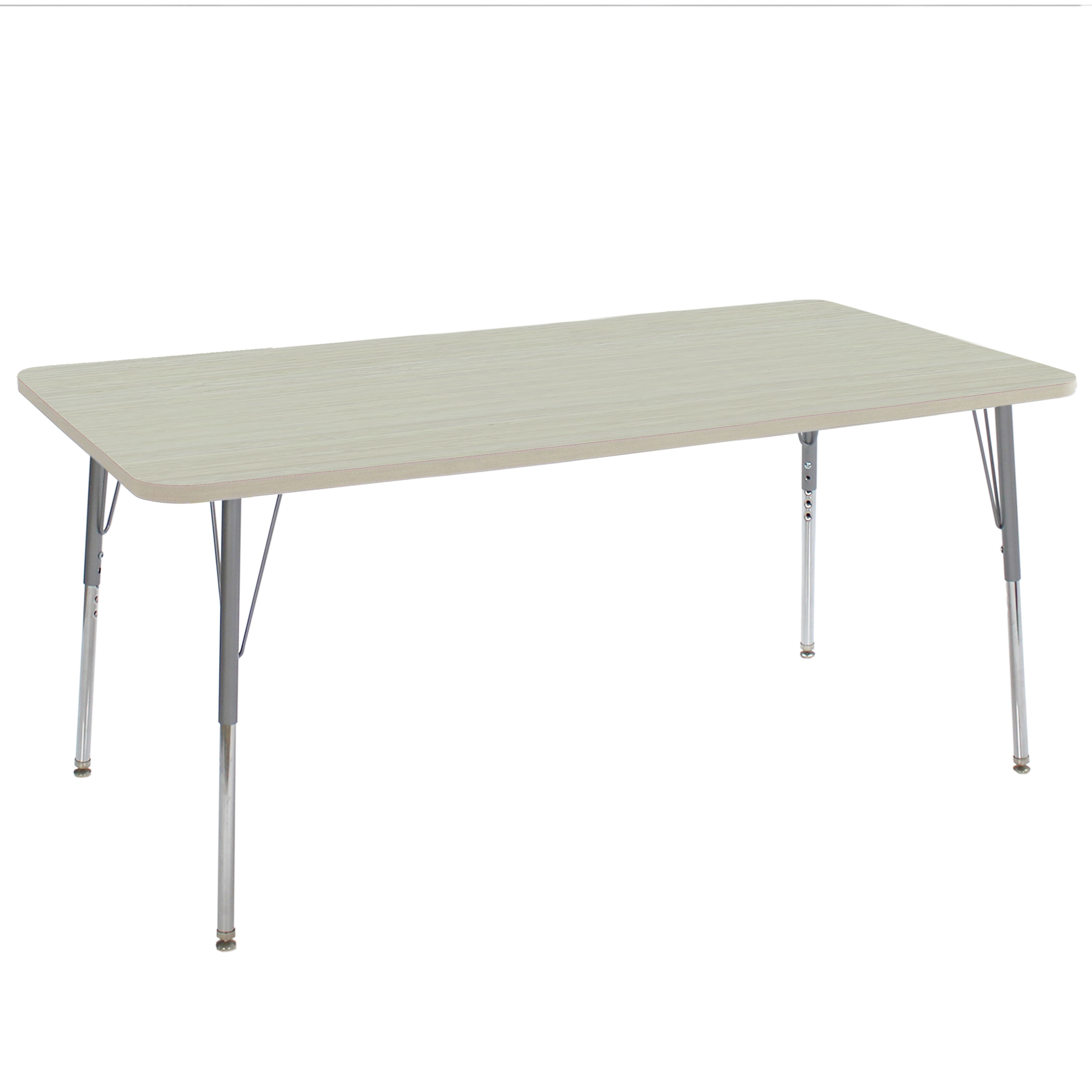 36" x 72" Rectangle La Madera Activity Table with Standard Legs - Asian Sand/Silver