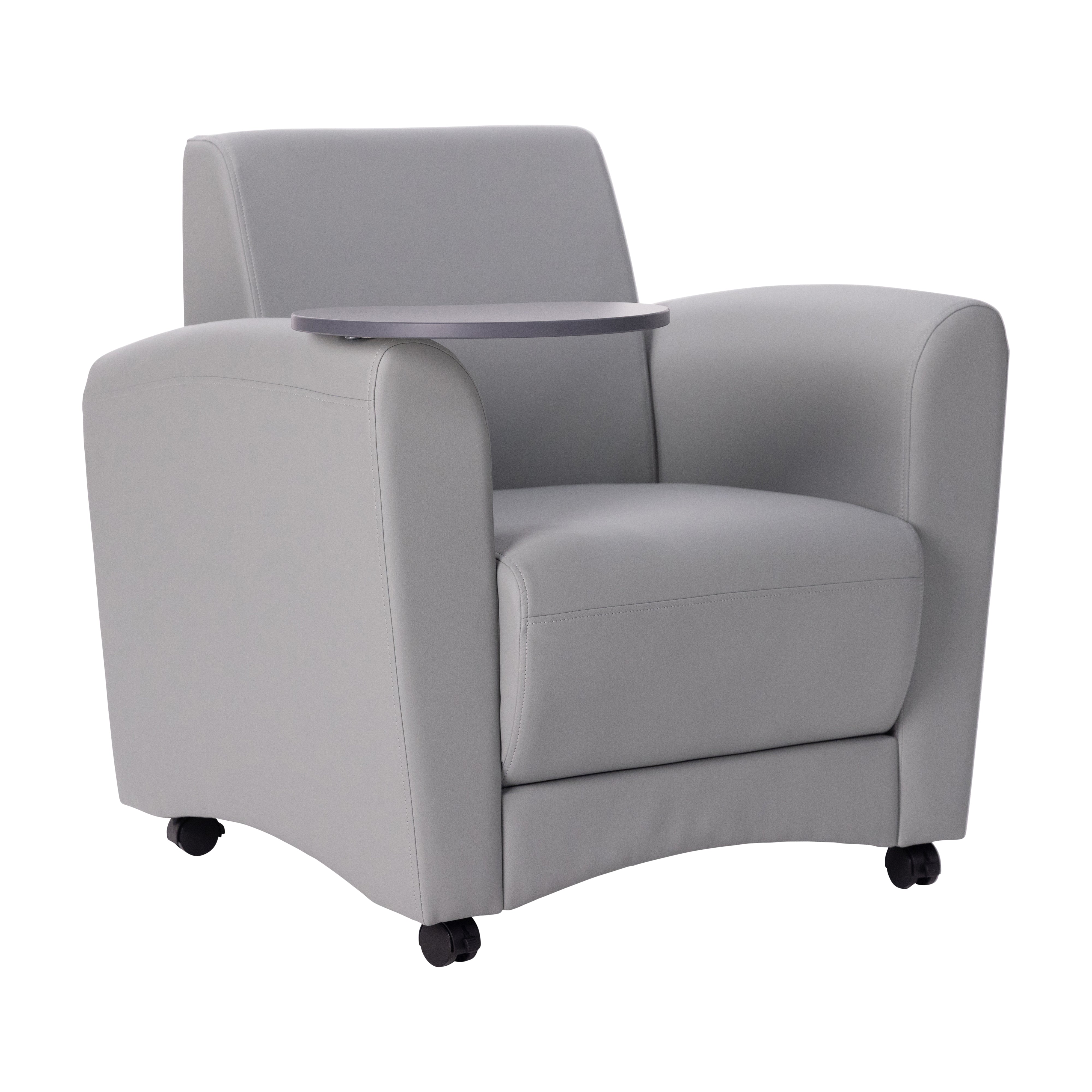 Pro Series Upholstered Common Area Chair with Tablet - Gray/Cosmic Strandz