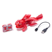HEX BOTS Remote Control Dragon, Rechargeable Robot Dragon Toys for Kids, Adjustable Robotic Dragon Figure Toys for Boys & Girls Ages 4 & Up, Red