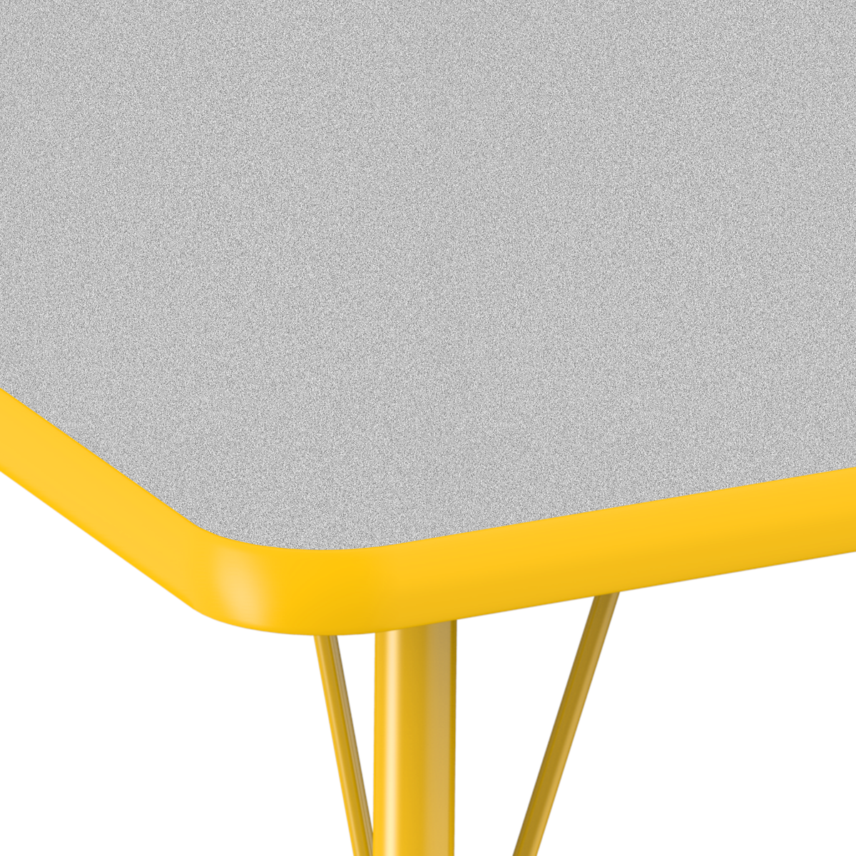 36" Round T-Molding Activity Table with Adjustable Standard Swivel Glide Legs - Gray/Yellow