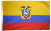 Ecuador Flag 2x3 ft. Nylon SolarGuard Nyl-Glo 100% Made in USA to Official United Nations Design Specifications.
