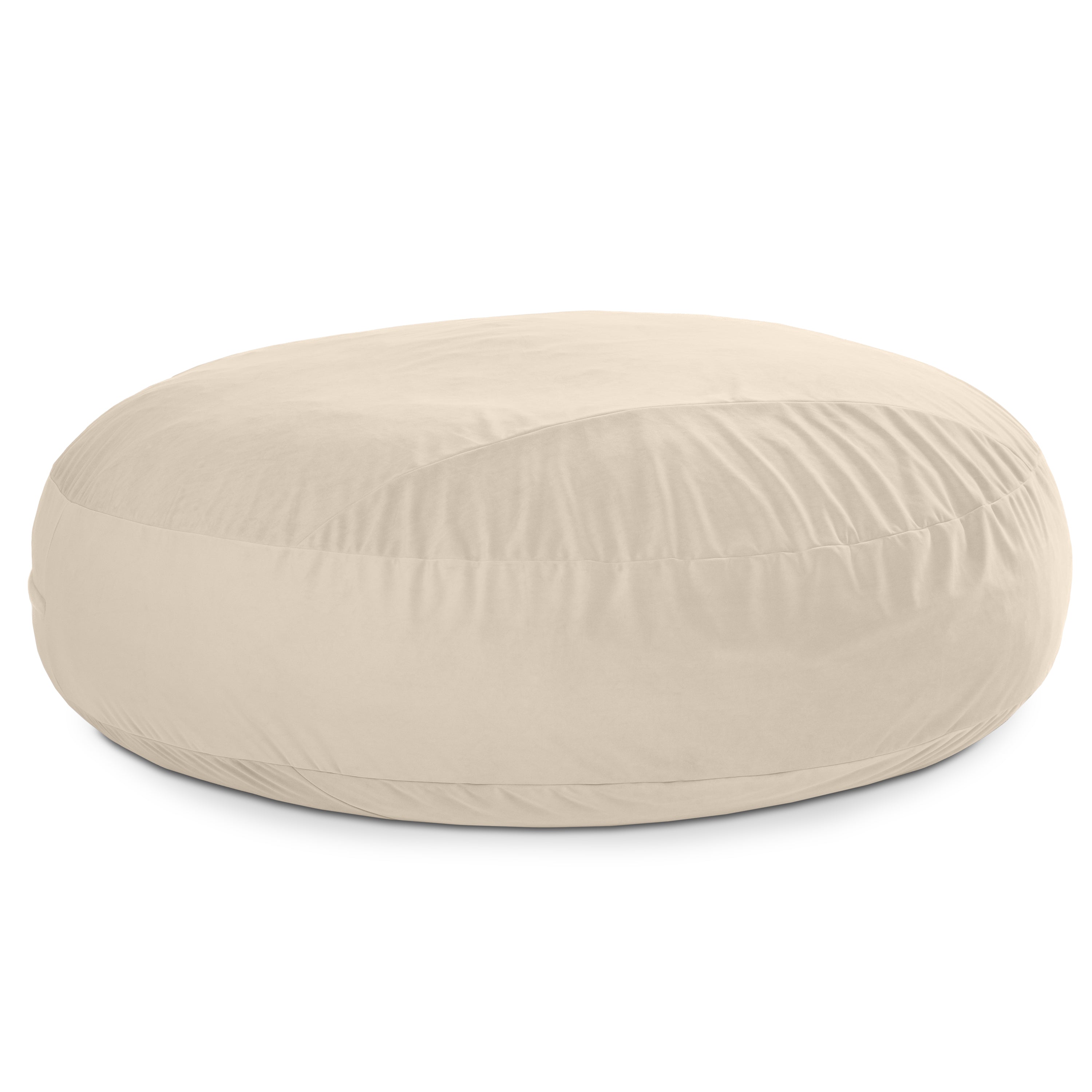 Jaxx 7 Foot Cocoon - 2-in-1 Convertible Bean Bag Bed & Large Bean Bag Chair for Adults, Lush Velvet Ivory