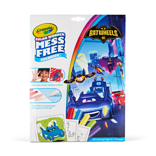 Crayola Batwheels Color Wonder Coloring Pages & Markers, Mess Free Coloring, Gift for Kids, Age 3, 4, 5, 6