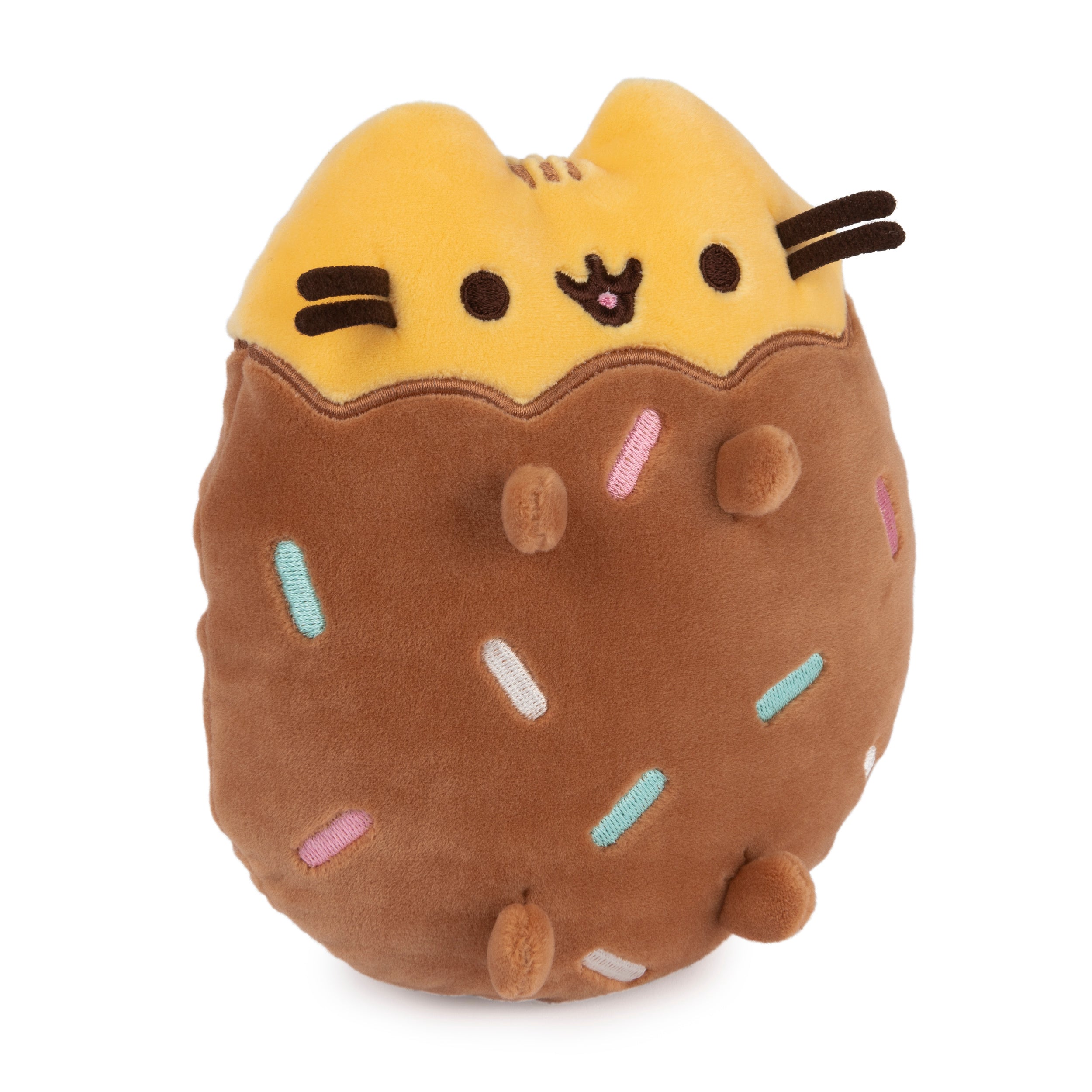 GUND Pusheen Chocolate Dipped Cookie Squisheen, Stuffed Animal for Ages 8 and Up, Brown/Yellow, 6”
