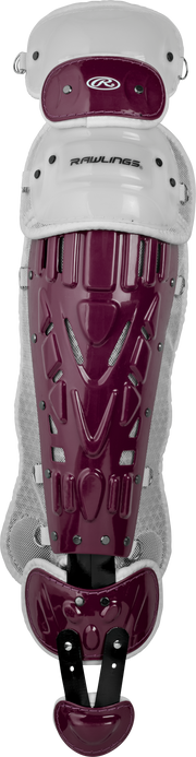 Rawlings Velo 2.0 Adult Catchers Leg Guards - Maroon/White