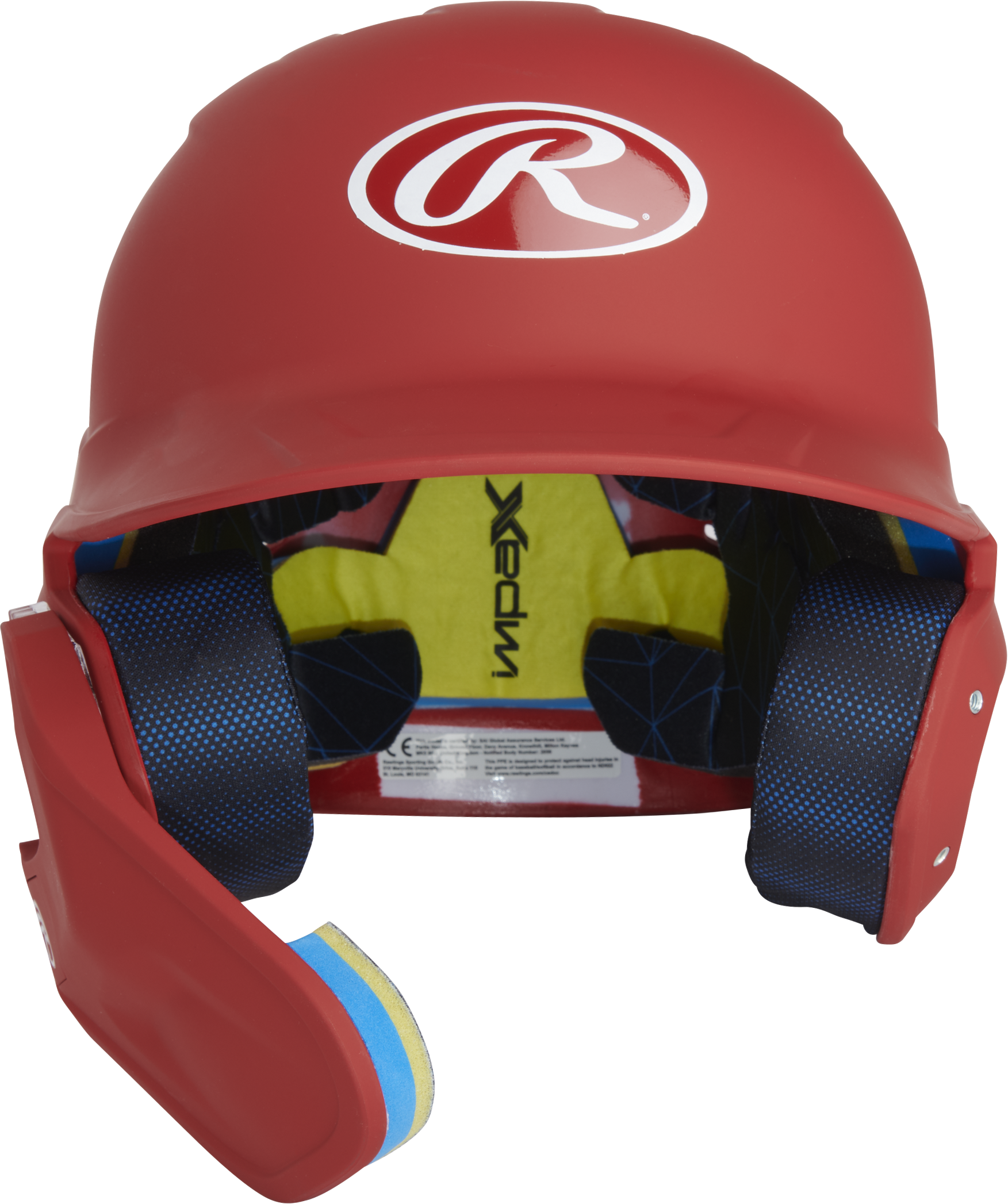 Rawlings Mach Adjust With Lhb Extension Matte Senior Batting Helmet - Scarlet