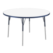 48" Round Dry-Erase Activity Table with Adjustable Standard Swivel Glide Legs - Whiteboard/Navy