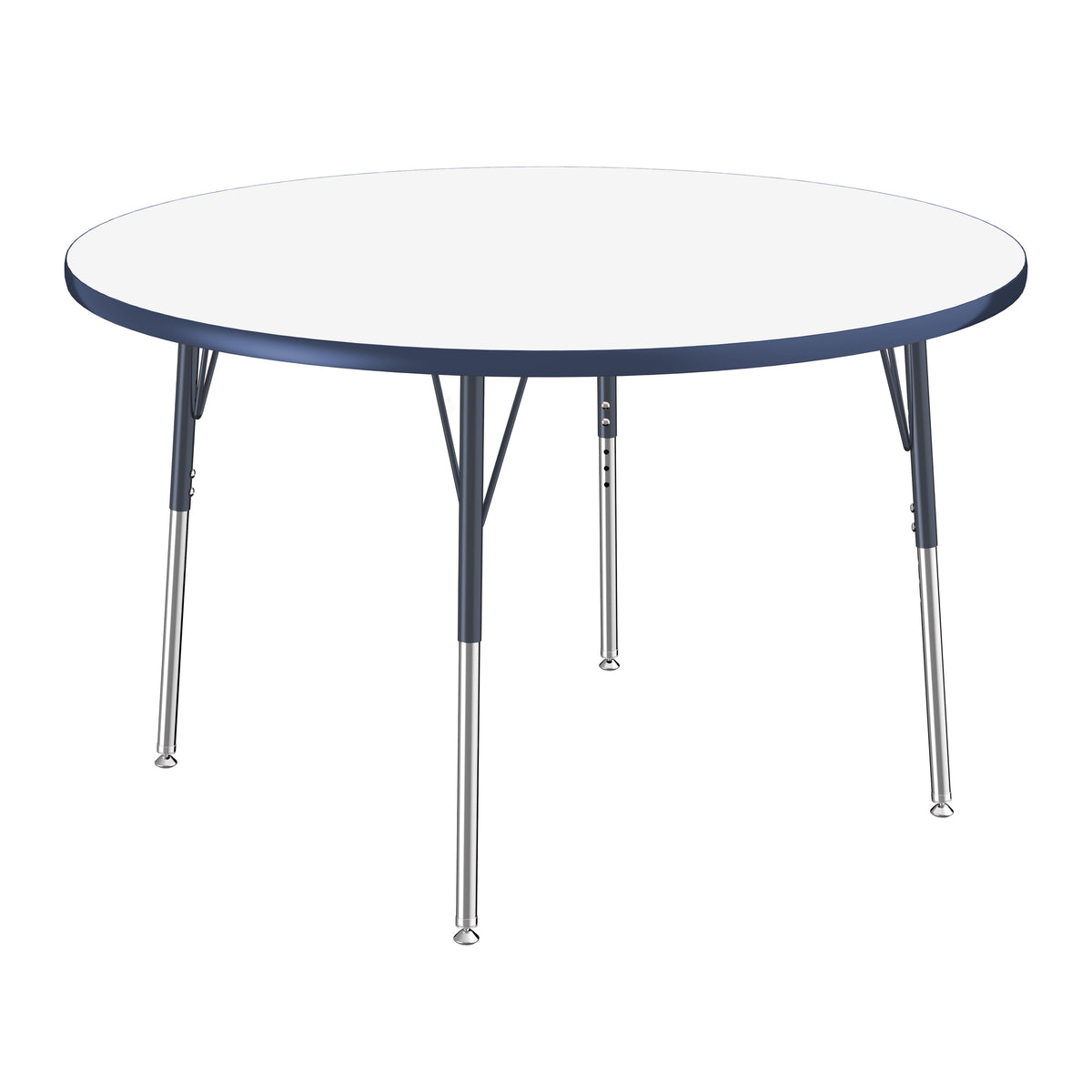 48" Round Dry-Erase Activity Table with Adjustable Standard Swivel Glide Legs - Whiteboard/Navy